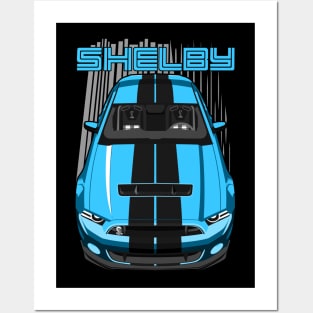 Shelby GT500 S197 - Grabber Blue & Black Posters and Art